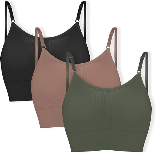 Fabluk® Elegant Cotton Padded Combo Sports Bra for Girls/Women, Yoga Crop Top Push Up Wire Free Women Bra, Pack of 3 Pcs, ...