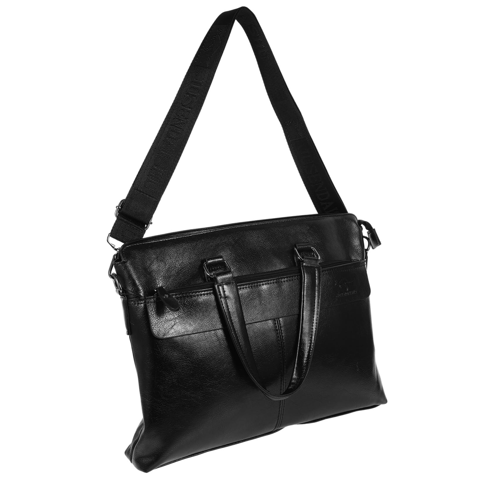 Aktentasche aus Pu Leder für Herren, Business Handtasche Schwarz