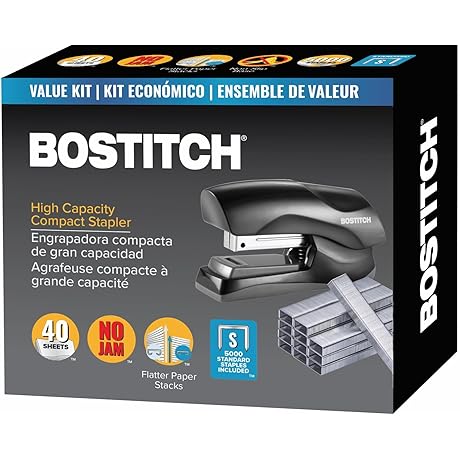 Heavy-Duty Bosch Stapler with Staple Value Pack, Delivers Powerful Stapling Performance - B175-BLK-VP