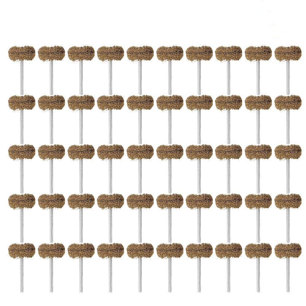 100 sztuk 2,5 cm ziarnistość 80 mini podkładka do szorowania zestaw do polerowania, tarcza ścierna, włókno nylonowe, głowica szlifierska, tarcza polerska, zestaw do narzędzi obrotowych (brązowa)