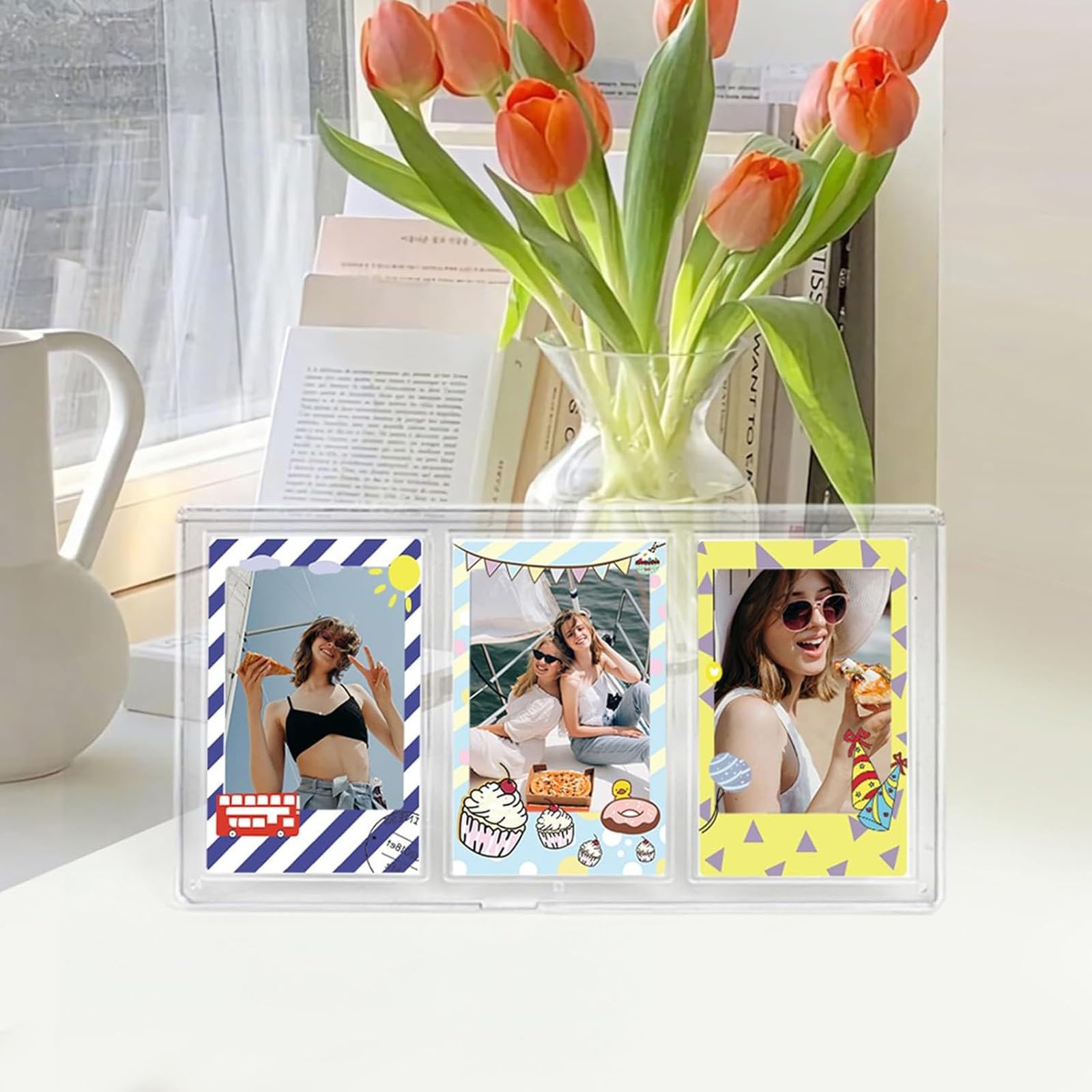 30 Pcs Foto-Bordürenaufkleber Film Fotorahmen Aufkleber Schöne Mini-Fotofilm-Aufkleber Spaß Sticker 3 Zoll Kompatibel mit Fujifilm Instax Mini Film 12/11/9/8/7s/70/40/50s/90 Evo Sofortbildfilm