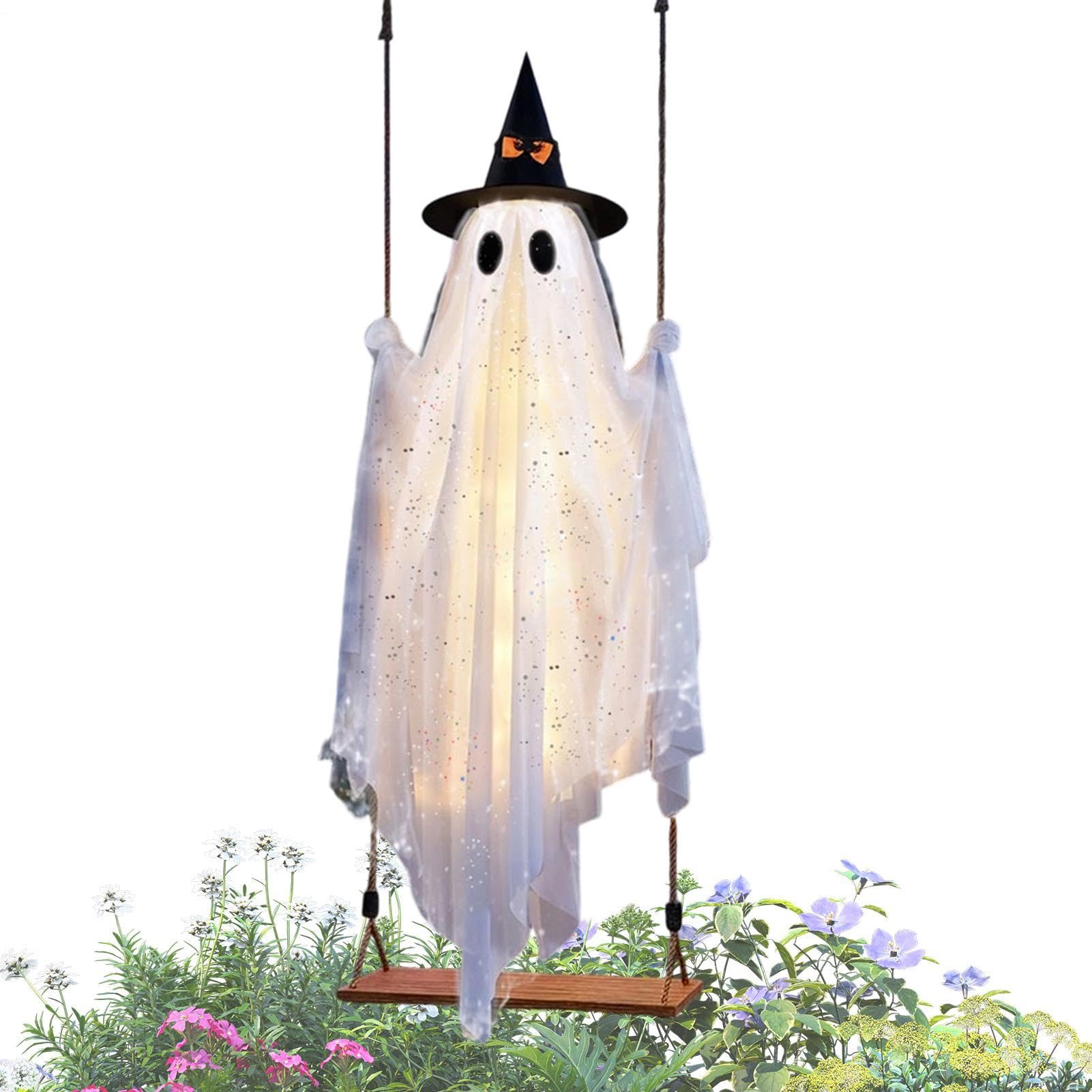 Decorazione Fantasma Halloween Decorazione Luminosa Spettrale da Giardino
