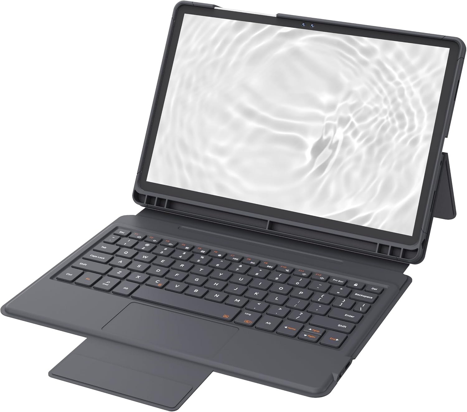 URBAN ARMOR GEAR UAG Wireless Keyboard Case with Integrated Trackpad US English for Samsung Galaxy Tab A11+ Plus/Galaxy Tab A9+ Plus - Multiple-Angle Kickstand USB-C Charging Folio Cover, Charcoal