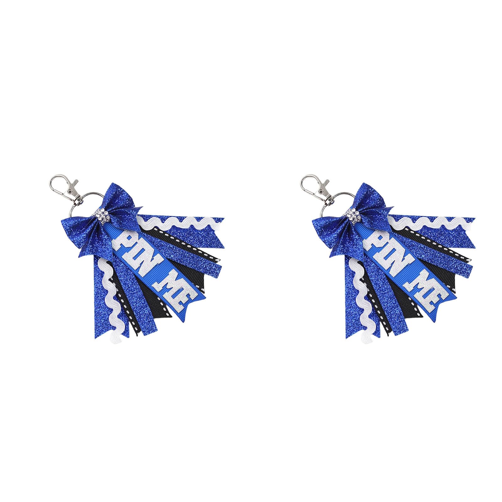 Jazuaiao Cheer PinMe Ribbon for Backpacks Glitters Cheerleaders Keychains Bulk Gift PinMe Keychains