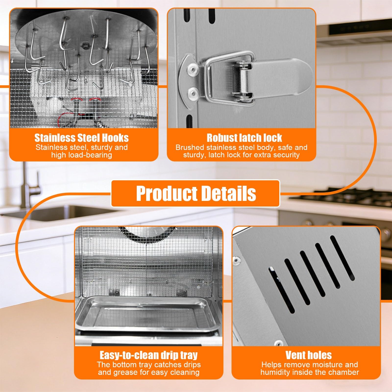 Essiccatore Carne, Essiccatore Carne Professionale Digitale 800w Con Timer 24 Ore, Armadio Di Essiccazione Sospeso per Carne Secca E Salumi, Uso Ristorante