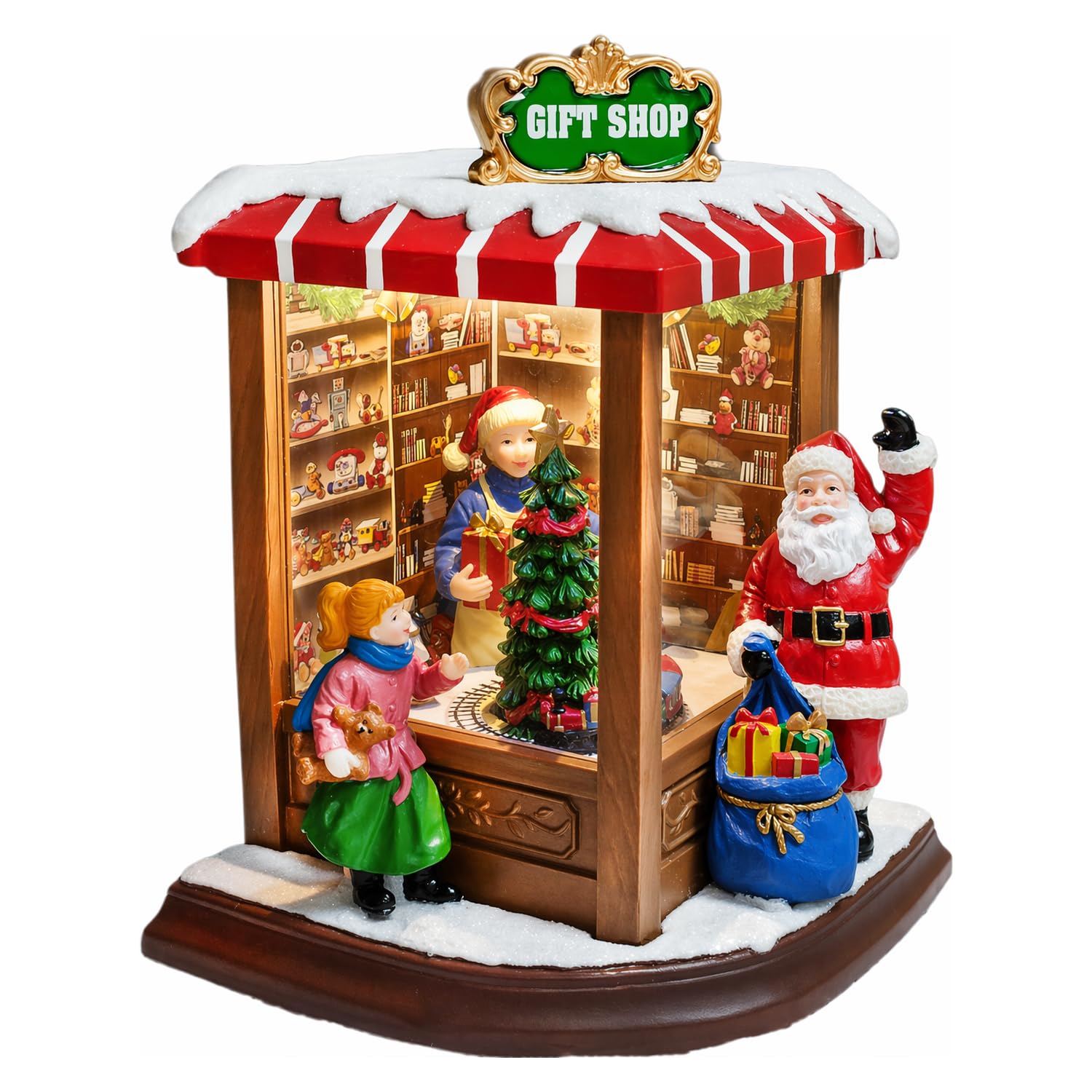 Village de Noël musical et lumineux de 22 cm, l'idée cadeau rétro idéale pour les fêtes
