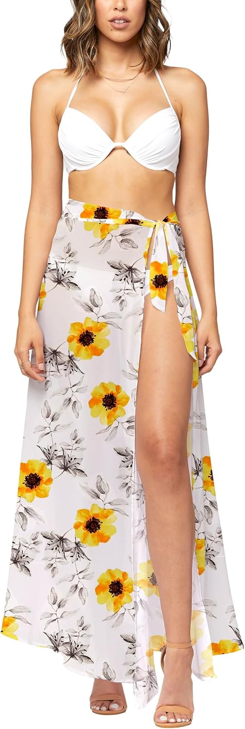 Conceited Women’s Cover Ups for Swimwear - Sheer Chiffon - Sarong Wrap Skirt Bathing Suit for Beach