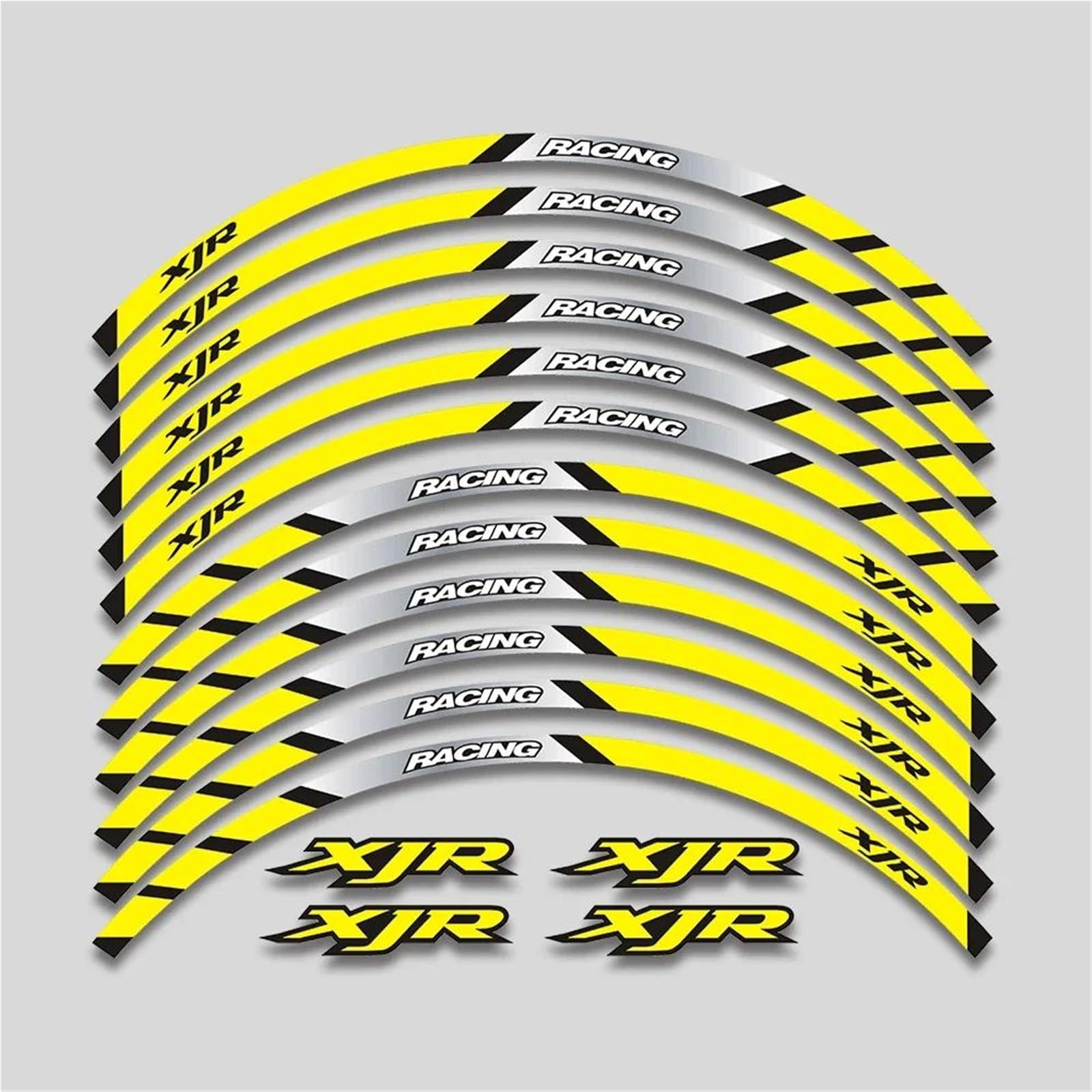 Decorative Stickers Motorcycle Accessories Stickers Wheels Hub Reflective Stripe Rim Decals Tape for Y-AMAHA XJR400 XJR1200 XJR1300 XJR 400 1200 1300(Yellow)