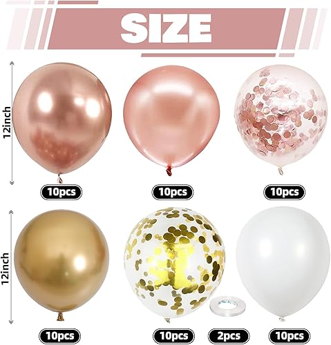 Vista 66 de Globos color verde salvia y rosa, paquete de 60 globos dorados metálicos de 12 pulgadas verde salvia y rosa polvoriento, globos dorados y verde