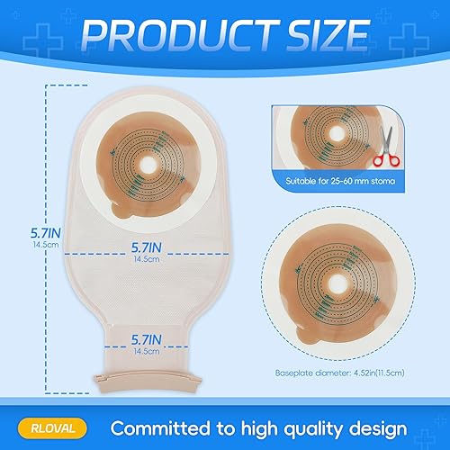 Miniatura 5 de 20 bolsas de colostomía, bolsas drenables de una pieza para el cuidado del estoma de urostomía, ileostomía, suministros de ostomía con hidrocoloide