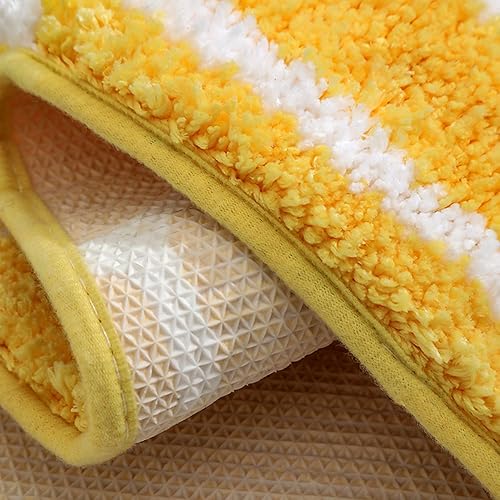 Miniatura 3 de Alfombra de baño de microfibra semicircular de 19.7 x 31.5 pulgadas, suave, antideslizante, para cocina, dormitorio, ducha de goma para suelo, sala