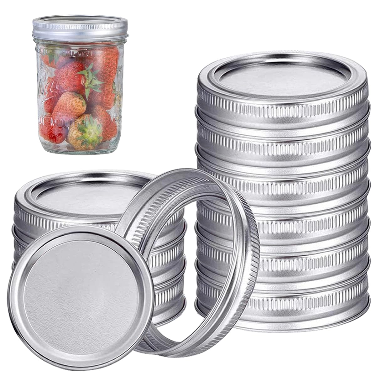 Mason Jar pokrywka 70 mm Mason Jar Regular Mouth szczelna pokrywka wymienna wielokrotnego użytku, słoiki na dżemy, cukierki, puszki na kawę