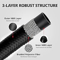 Vista 4 de EVIL ENERGY Línea de manguera de combustible 3/4, bloqueo de empuje NBR, goma SAE 30R7 10FT 200PSI