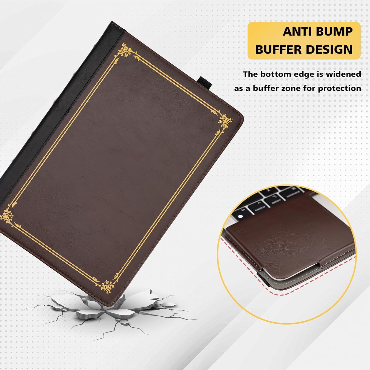 TYTX Compatible with MacBook Pro Case 13 Inch, PU Leather MacBook Case fits for Model M2, 2024, 2023, 2022-2016 A2338 M1 A2251 A2289 A2159 A1989 A1708 A1706, Laptop Cover with Pen Holder, Brown - Image 4