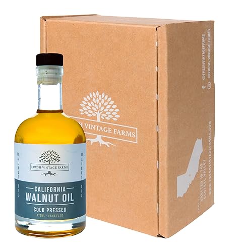 Fresh Vintage Farms Aceite de nuez prensa fría cultivado en California ideal para cocinar hornear asar sumergir y ensaladas