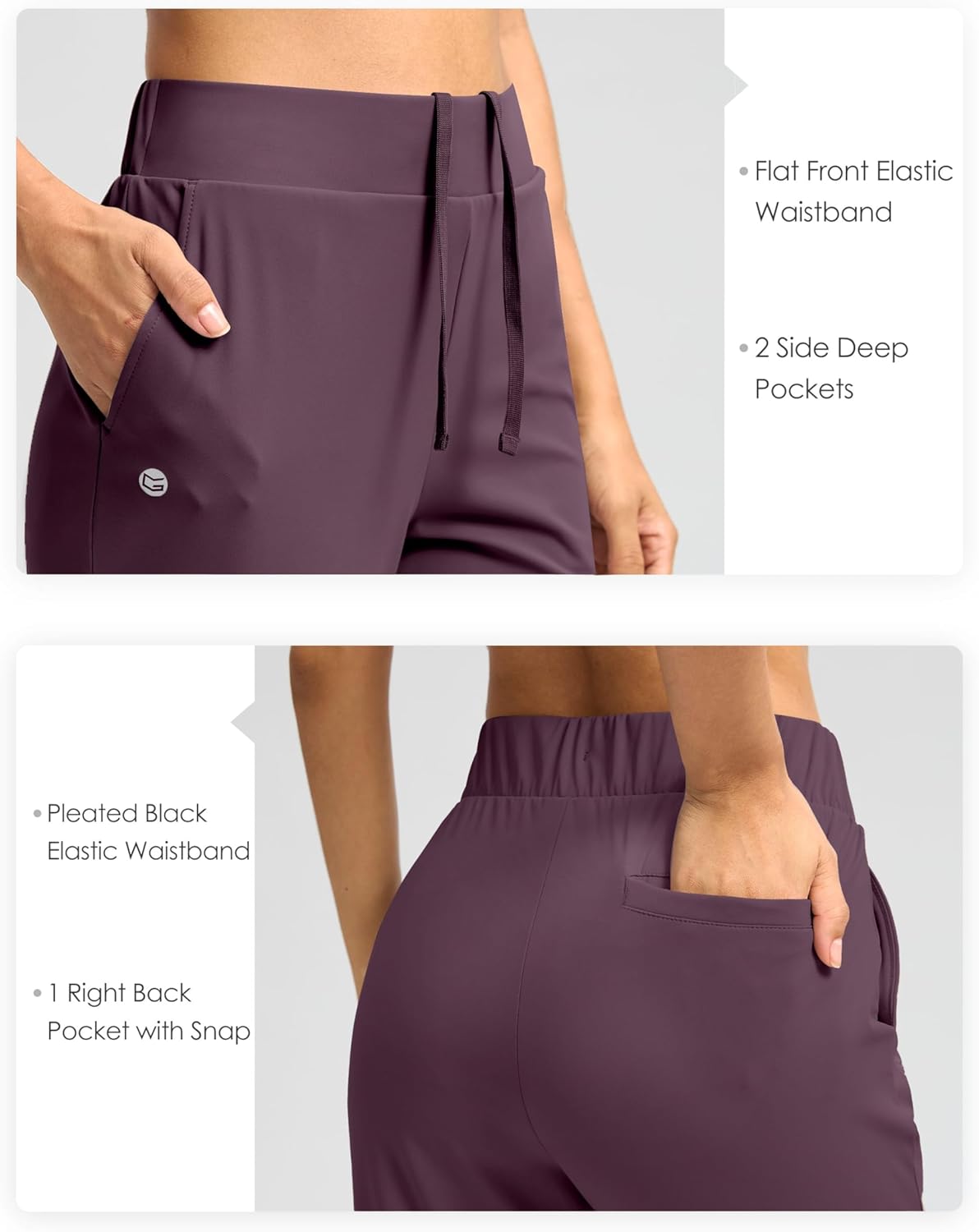 G GRADUAL Women's Pants Ankle 7/8 Golf Pants 3 Pockets Stretchy Petite Travel Pants Inner Drawstring for Work Business Casual - Image 3