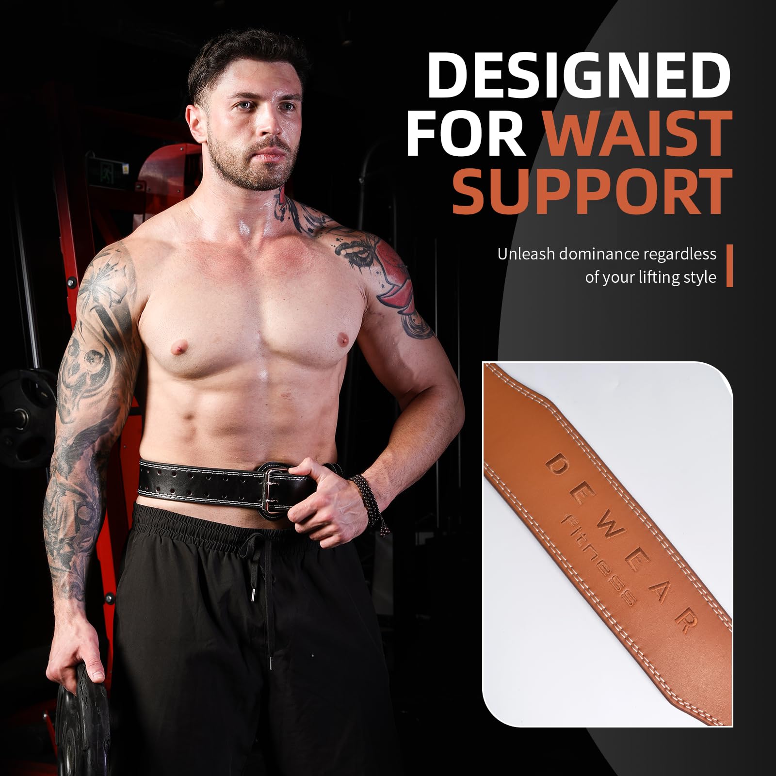 Cintura per sollevamento pesi in vera pelle, 10,2 cm e 15,2 cm, supporto lombare imbottito, 10 fori regolabili, cintura per pesi da palestra, ideale per stacchi, powerlifting, bodybuilding e squat