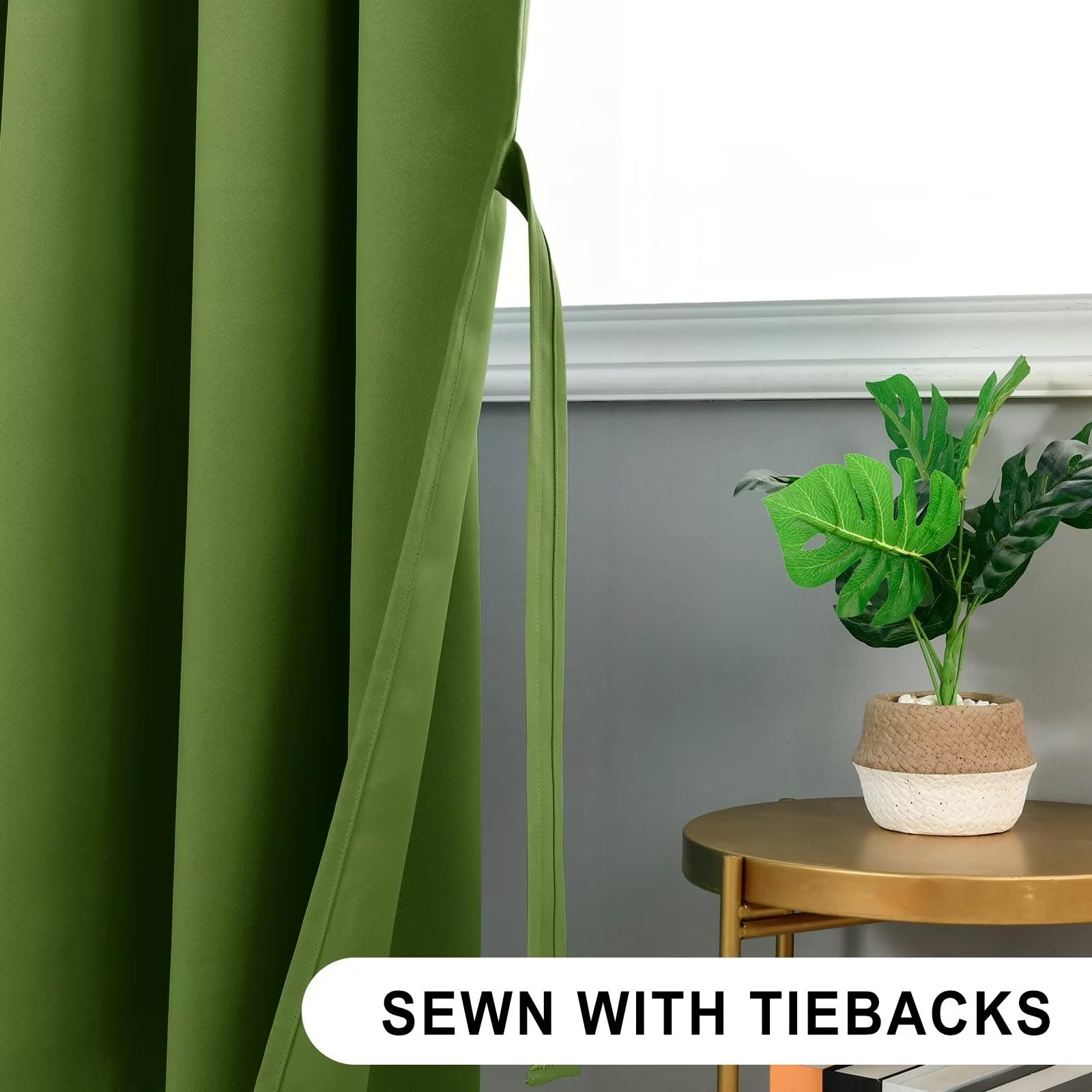 DWCN Green Blackout Curtains for Bedroom Thermal Room Darkening Drapes Pencil Pleat Curtain for Living Room 46 x 54 Inch Length - Image 3