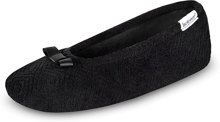 isotoner Womens Diamond Microterry Ballerina Slippers
