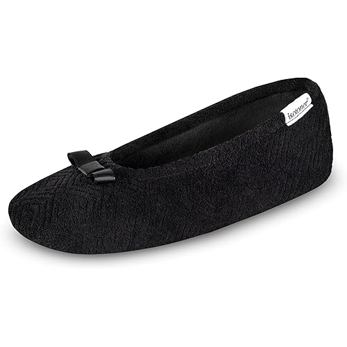 isotoner Women's Diamond Microterry Ballerina Slippers