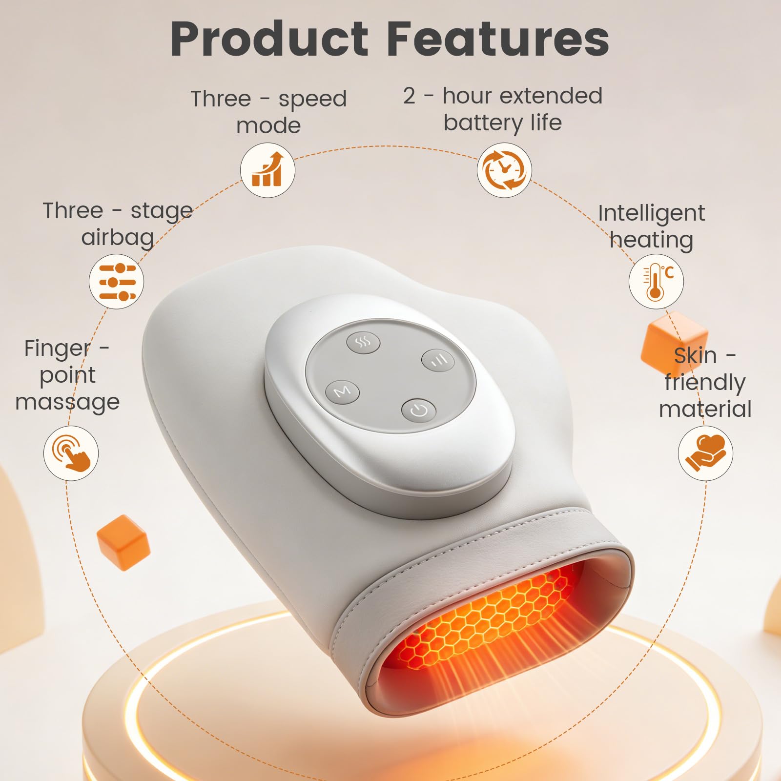 Masajeador de manos con calor y compresión,masajeador eléctrico de manos con 5 niveles de intensidad,3 temperaturas y 3 modos,temporizador de 15 min,guantes para artrosis,regalo para mujeres y hombres