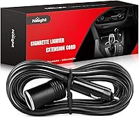 Vista 7 de Nilight Cable de Extensión de Encendedor de Cigarrillos Resistente de 6 pies 12V/24V Cargador de Coche con Enchufe de Encendedor de Cigarrillos