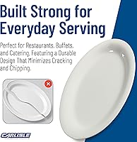 Vista 6 de Platos ovalados Carlisle Sierrus de melamine para servir/cenar, Bone, 24