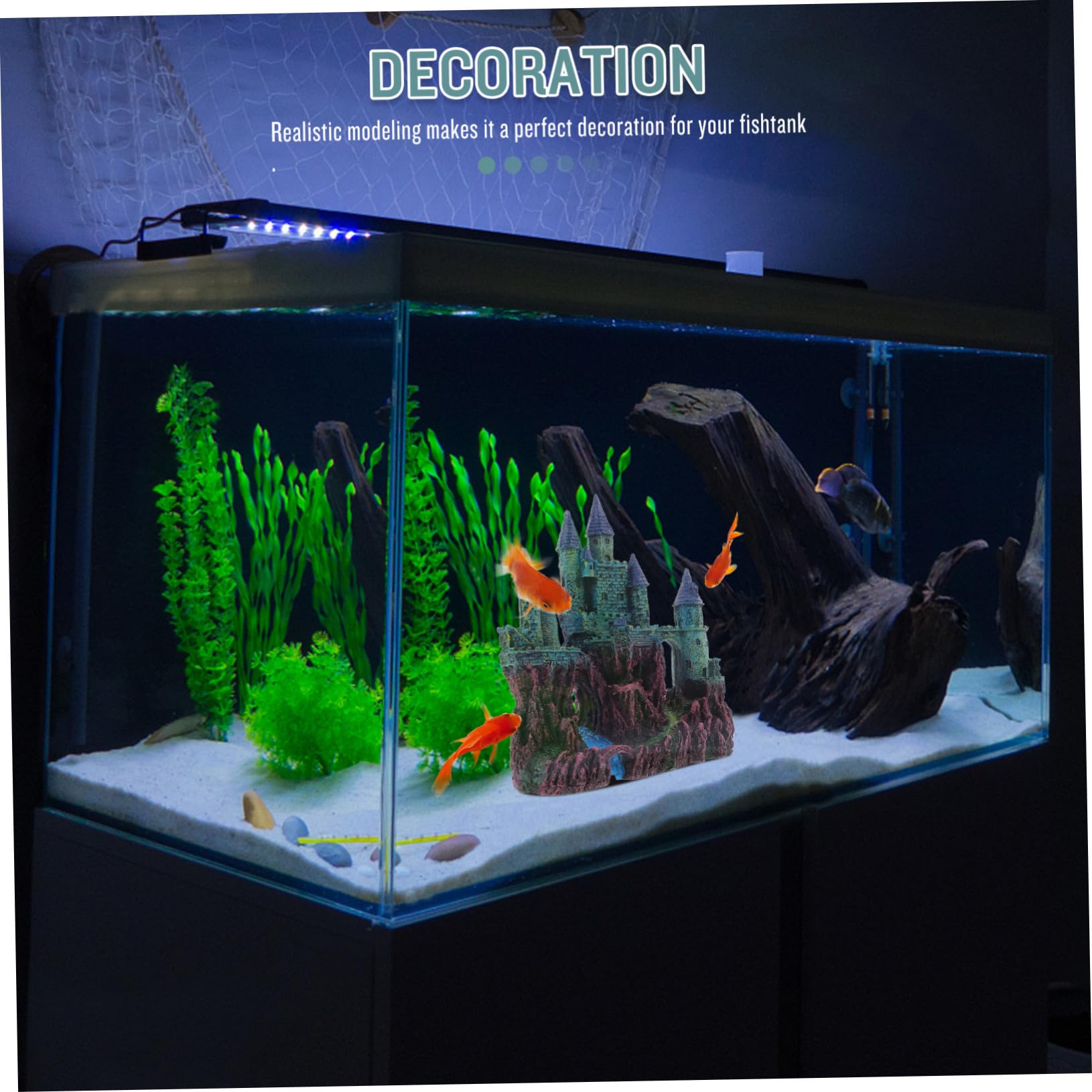 GALPADA Decorazione per acquario in Materiale Artigianale Ornamento Paesaggistico Realistico per Vasche Pesci Accessorio Chic e Facile da Pulire per Ambienti Domestici e Uffici