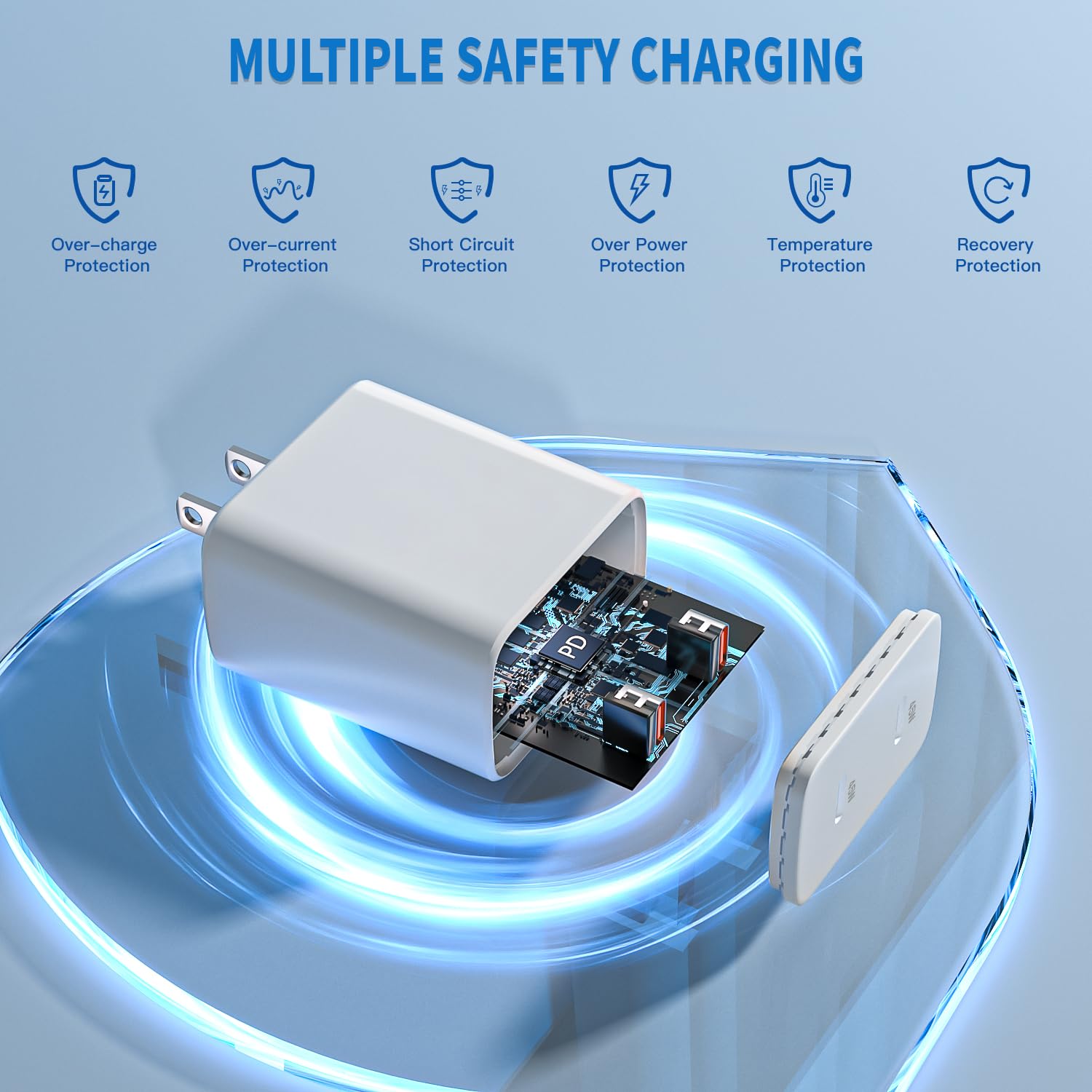 Blocco di ricarica rapida USB C da 45 W Apple 17 16 15, confezione da 2 spine per caricabatterie Apple e cavi USB C lunghi 3 m, ricarica rapida per iPhone 17, 16, 15, Air/Pro, Pro Max/e/Plus/iPad