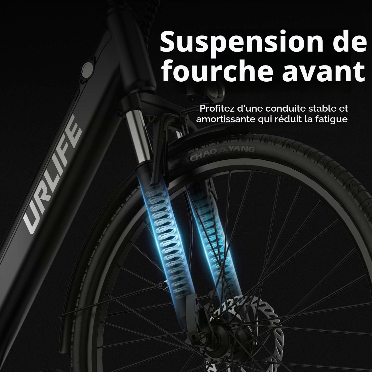 URLIFE Vélo Électrique, 26" Électrique avec Batterie au Lithium Amovible 48V 10.4Ah, Vélo de Montagne Electrique avec 7 Vitesses, Moteur 250W, Autonomie 80-100km pour Adulte (Noir)
