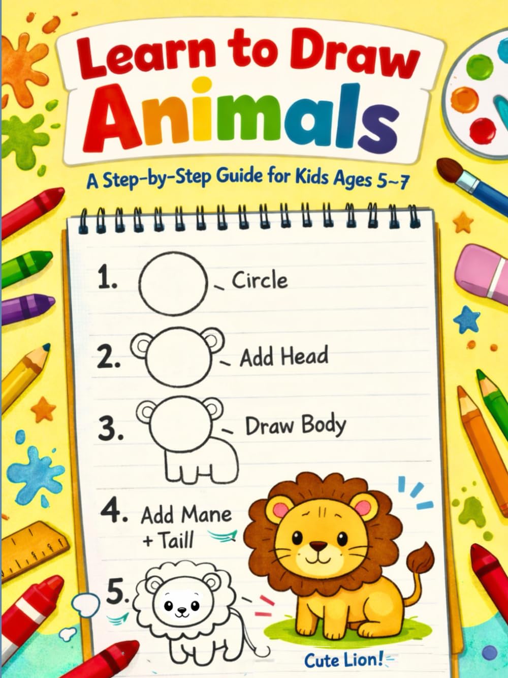 Learn to Draw Animals: A Step-by-Step Guide for Kids Ages 5–7