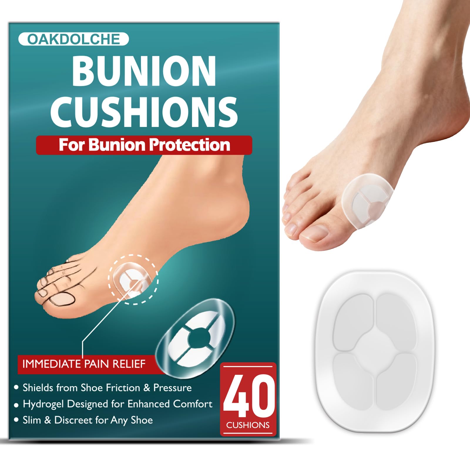 kindshine 40 Ct Hydrogel Bunion Cushions