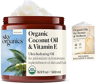 Sky Organics - Organic Coconut Oil & Vitamin E, 16.9 fl oz - Skin & Hair Ultra-Hydrating Oil - Fatty Acids & Antioxidants...