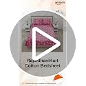 Image of RajasthaniKart 144 TC Pure 100% Cotton Double Bed Sheet with 2 Pillow Covers (Bedsheet for Double Bed Cotton, Pink Star Jaipuri, King Size,5297)