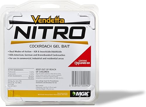 MGK Vendetta Nitro® - Cebo de gel para cucarachas | Cebo para infestación interior | Aplicaciones de manipulación de alimentos y no alimentarios en