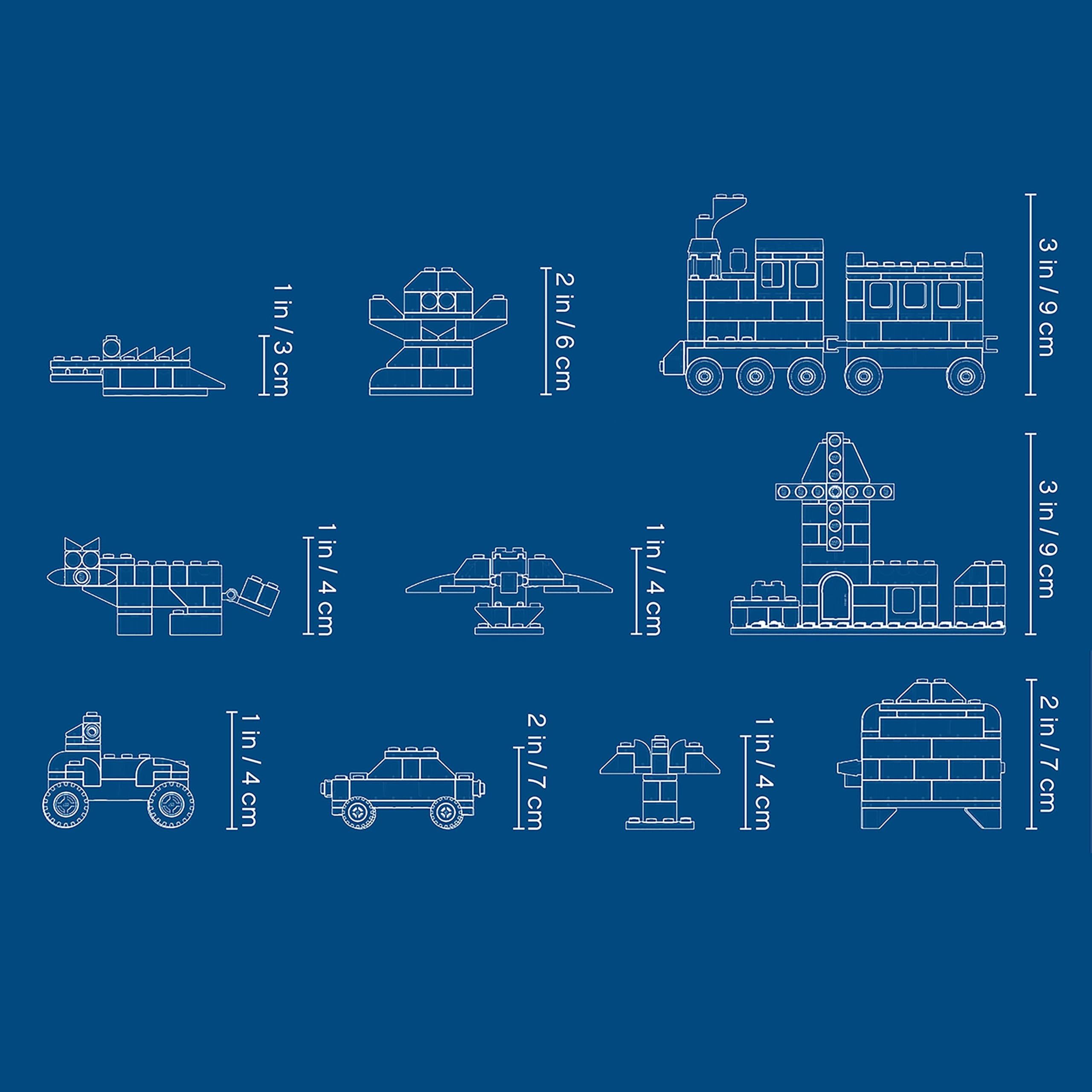 LEGO Classic Scatola Mattoncini Creativi Media, Set per Costruire Fiori, Macchina, Treno, Aereo e Animali Giocattolo per Bambini e Bambine da 4 Anni in su, Contenitore Idee Creative, Idea Regalo 10696