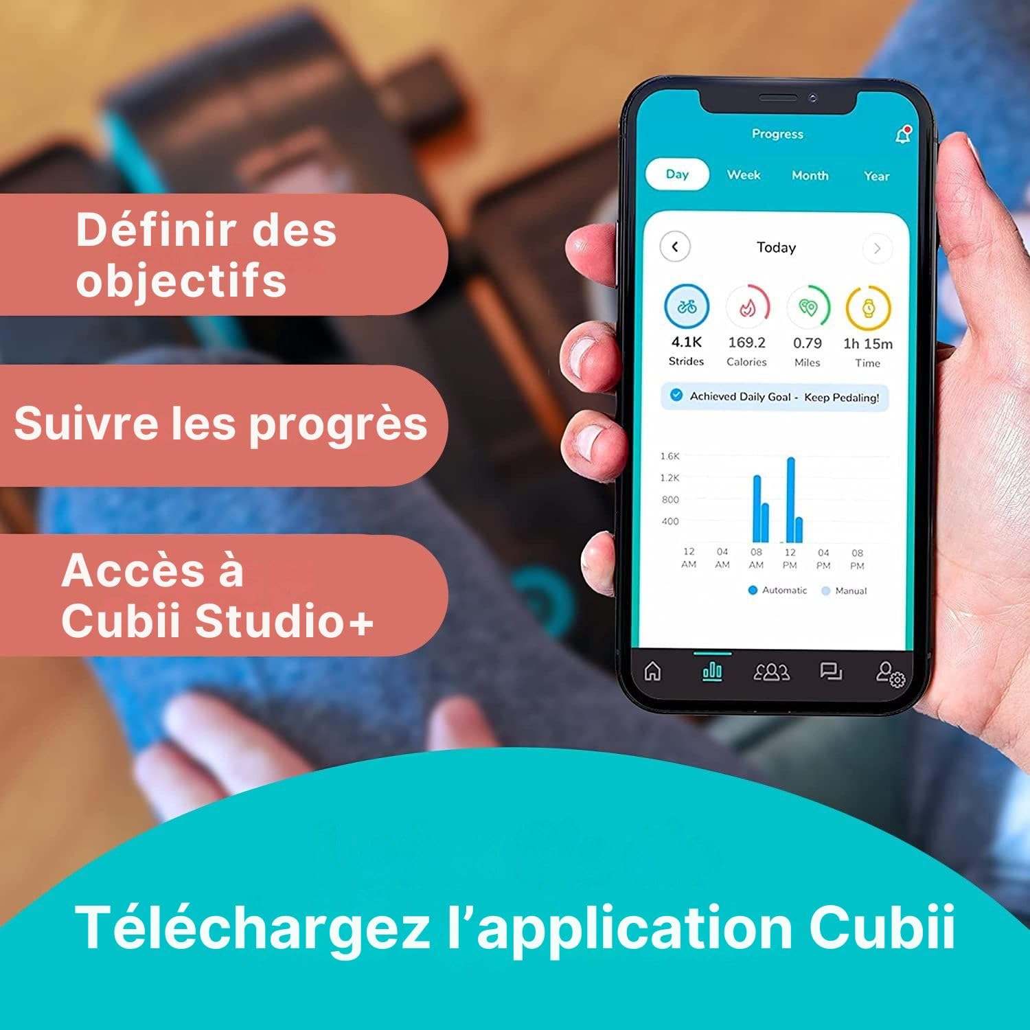 Cubii Junior - Esercitatore a Pedale ellittico sotto scrivania - Attrezzo per Esercizi Domestici con Display Integrato, Facile da installare, Silenzioso, Resistenza Regolabile, Design ergonomico