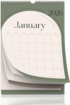 Aesthetic 2026 Wall Calendar - 12 Monthly Calendar from January 2026 to December 2026, 14.5" x 10.5", Modern Vertical Wall Hanging Calendar for Organizing & Planning