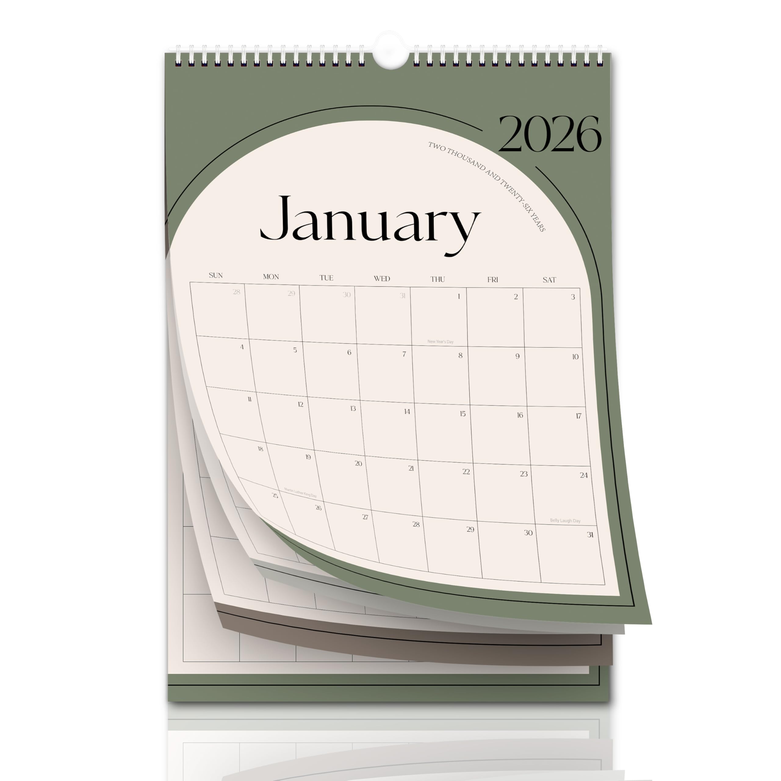 Aesthetic 2026 Wall Calendar - 12 Monthly Calendar from January 2026 to December 2026, 14.5" x 10.5", Modern Vertical Wall Hanging Calendar for