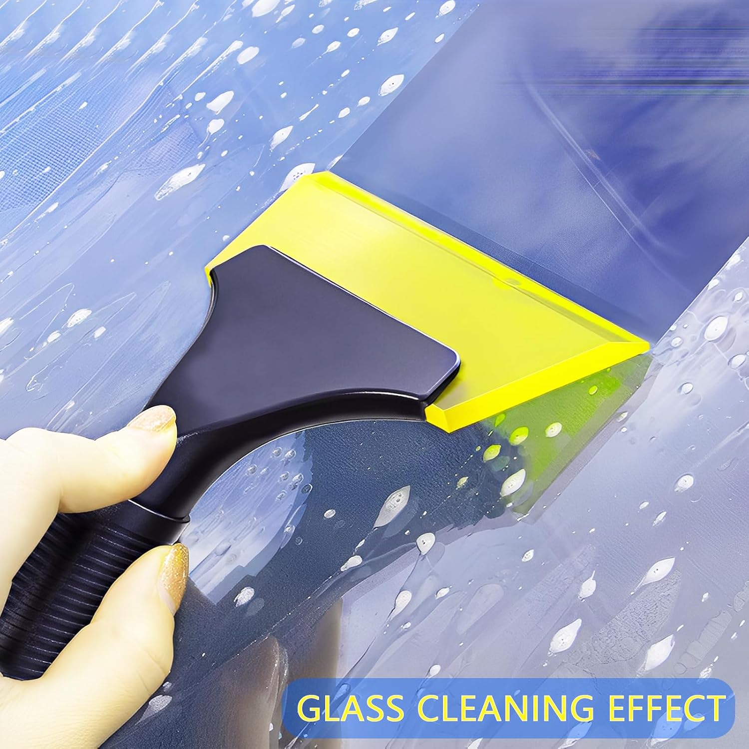 3 Pack Window Tint Squeegee, Small Squeegee, Rubber Scraper with Comfortable Handle for Car, Glass, Shower & Mirrors, 5.12-inch Blade for Easy Water Removal (Blue, Green, Red)
