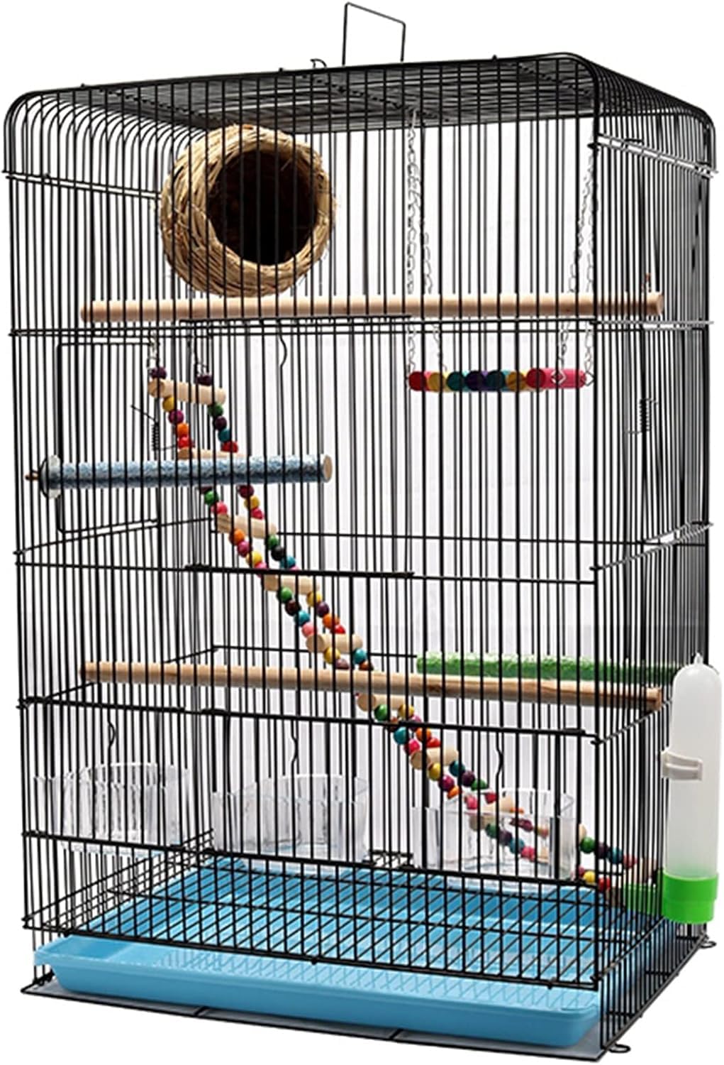 Sjdopulse Red Bird Cage, Parrot Cage, Bird Cage Outdoor Portable Hanging Parrot Bird Cages For Cockatiels Parakeets Conures Pigeons Flight Perches,,40X30x60cm