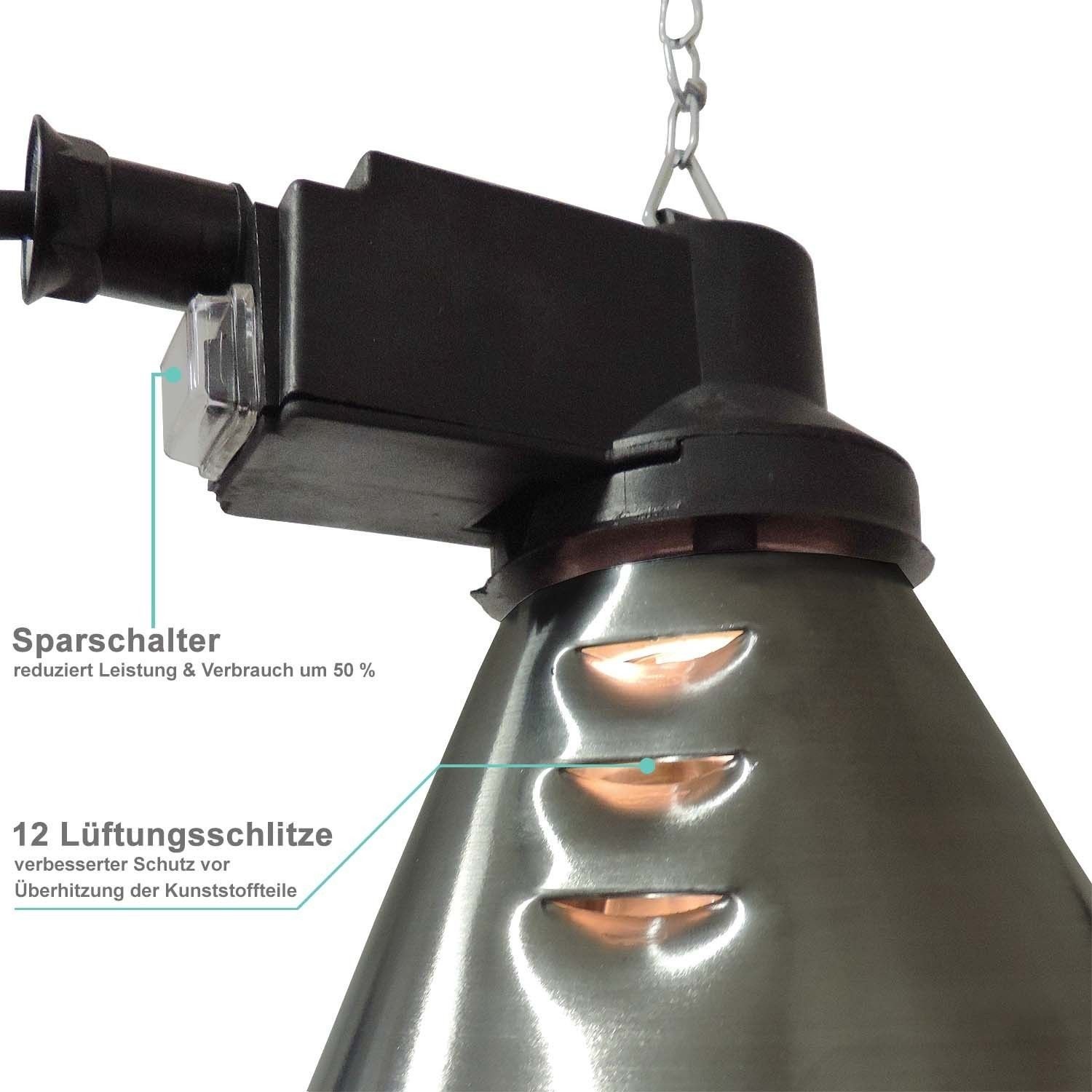 Koll Living Infrarot-Wärmestrahlgerät 150W ohne Leuchtmittel, Kückenlampe, Schweinelampe (2,5 m Kabel-mit Sparschalter) Irradiatore di Calore a infrarossi, Naturale