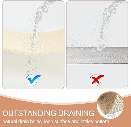 Miniatura 4 de Joyhalo Tapete de ducha antideslizante, de secado rápido, para ducha, bañera, baño, hogar, 30 x 17 pulgadas, color beige