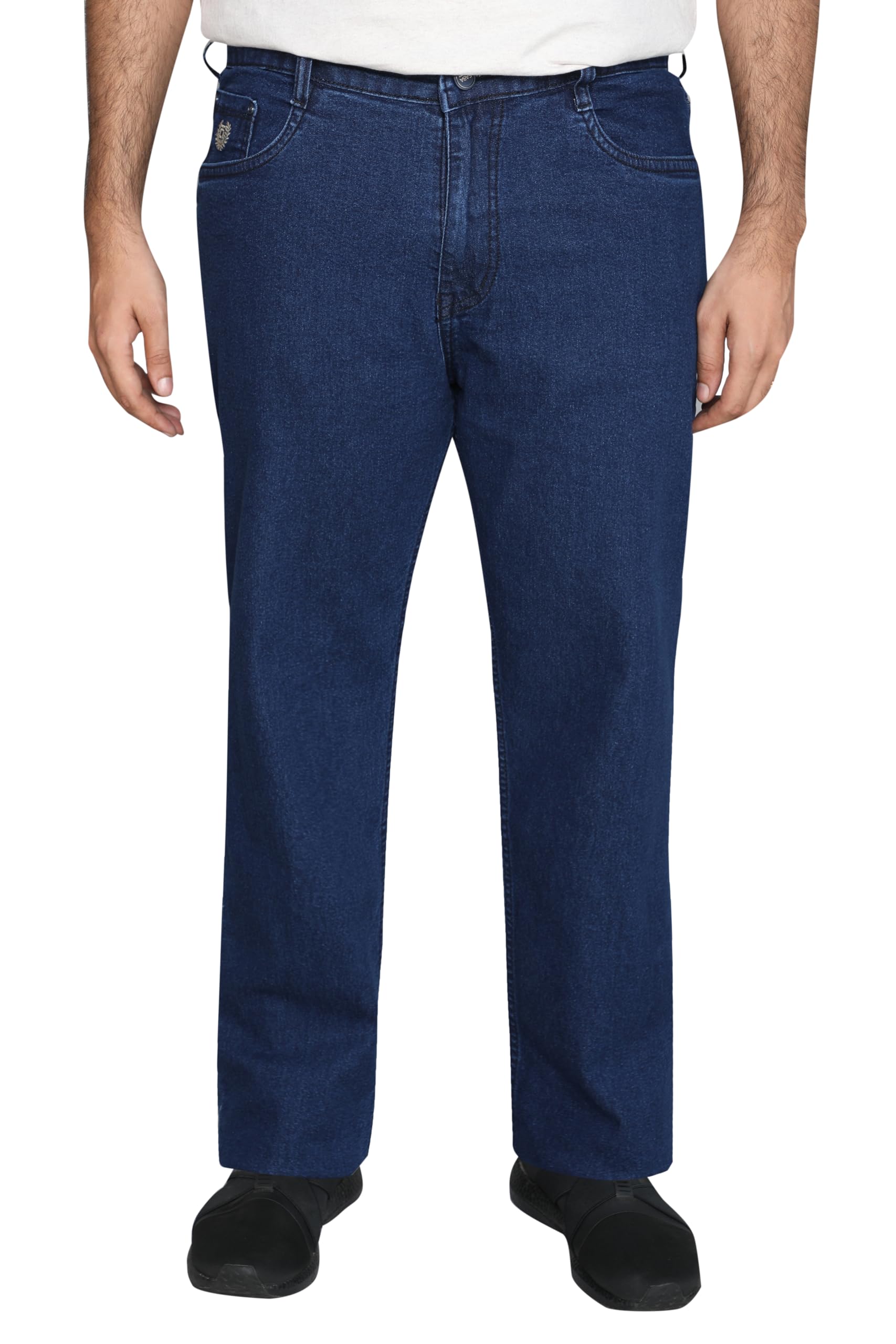 Men's Plus Size Classic Fit Straight Leg Jeans, Dark Blue Denim 801802-01-image-48