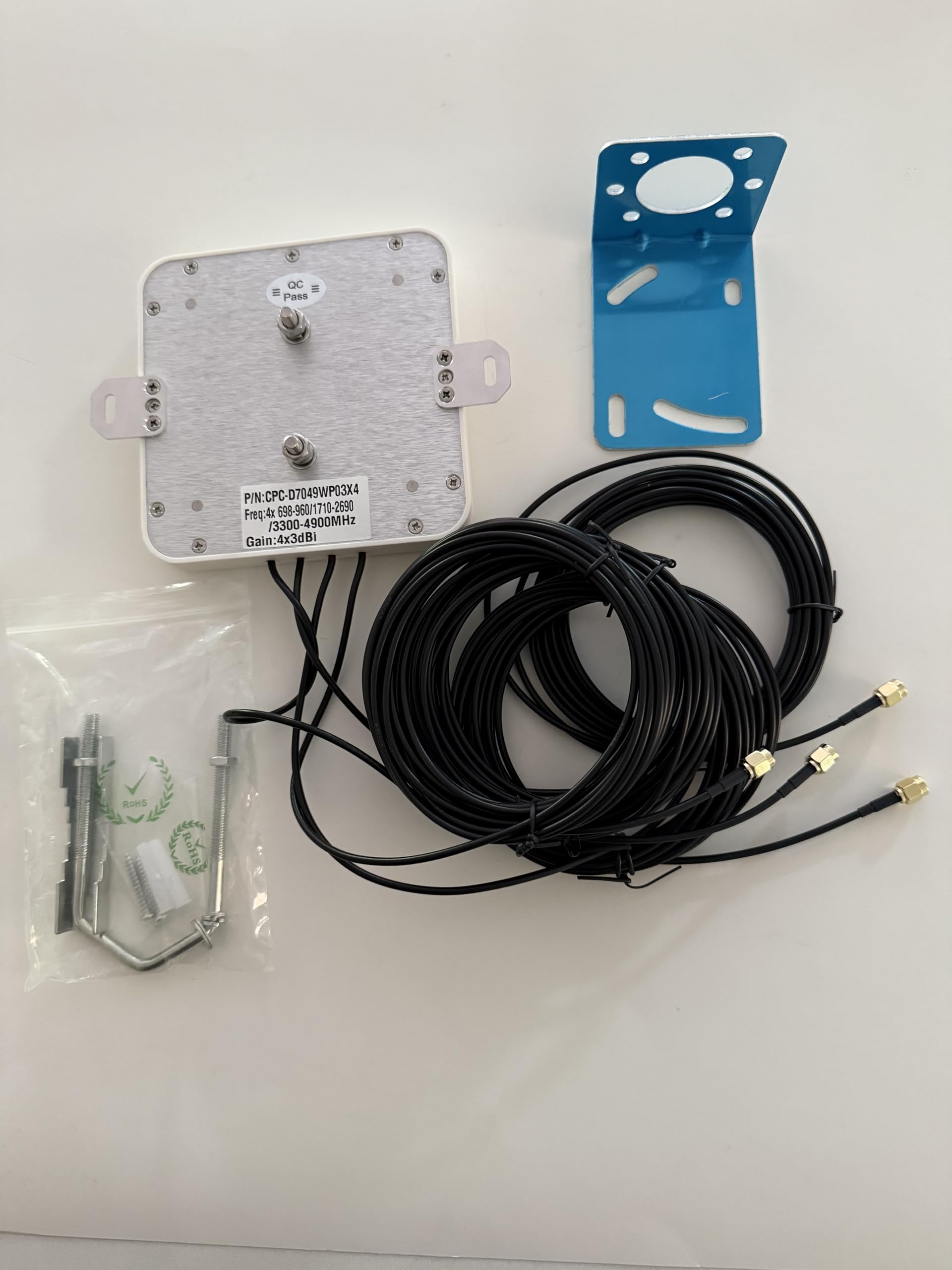 Antenna a pannello MIMO CompuPort 4x4, antenna router direzionale esterna 4G/5G, 698-4900MHz, cavi SMA-M 4x5M