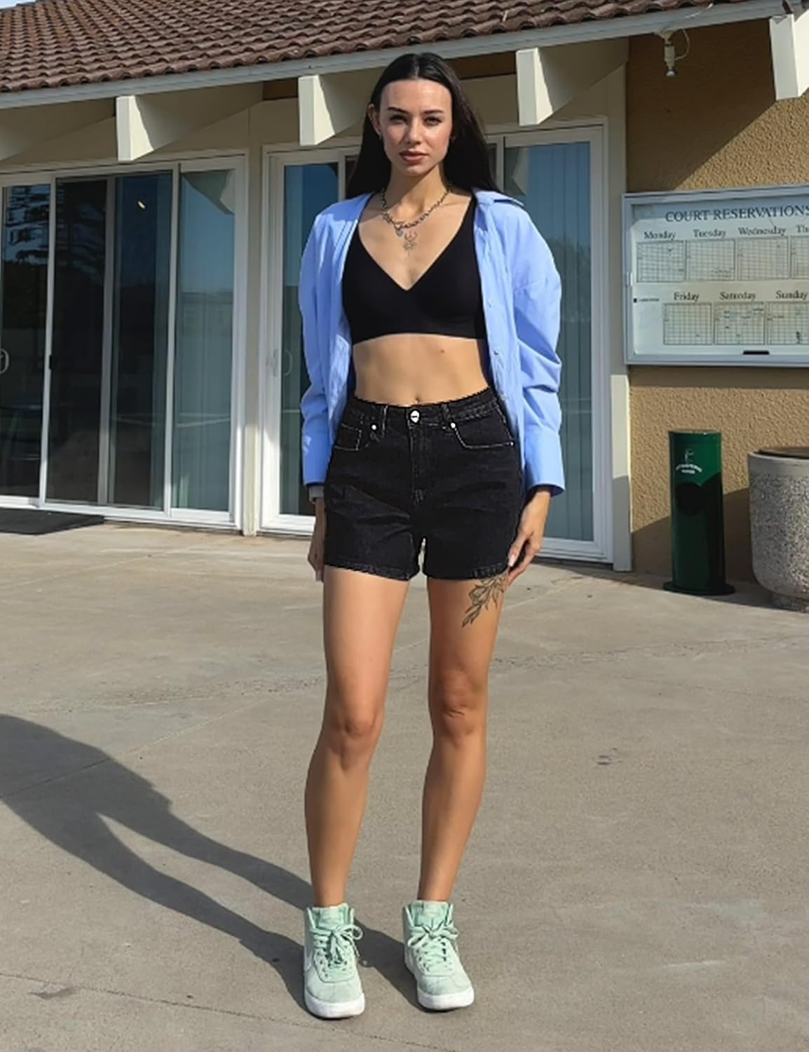 luvamia Jean Shorts for Women High Waisted Trendy Summer Casual Wide Leg Stretchy Denim Jorts Distressed Cut Off Shorts - Image 6