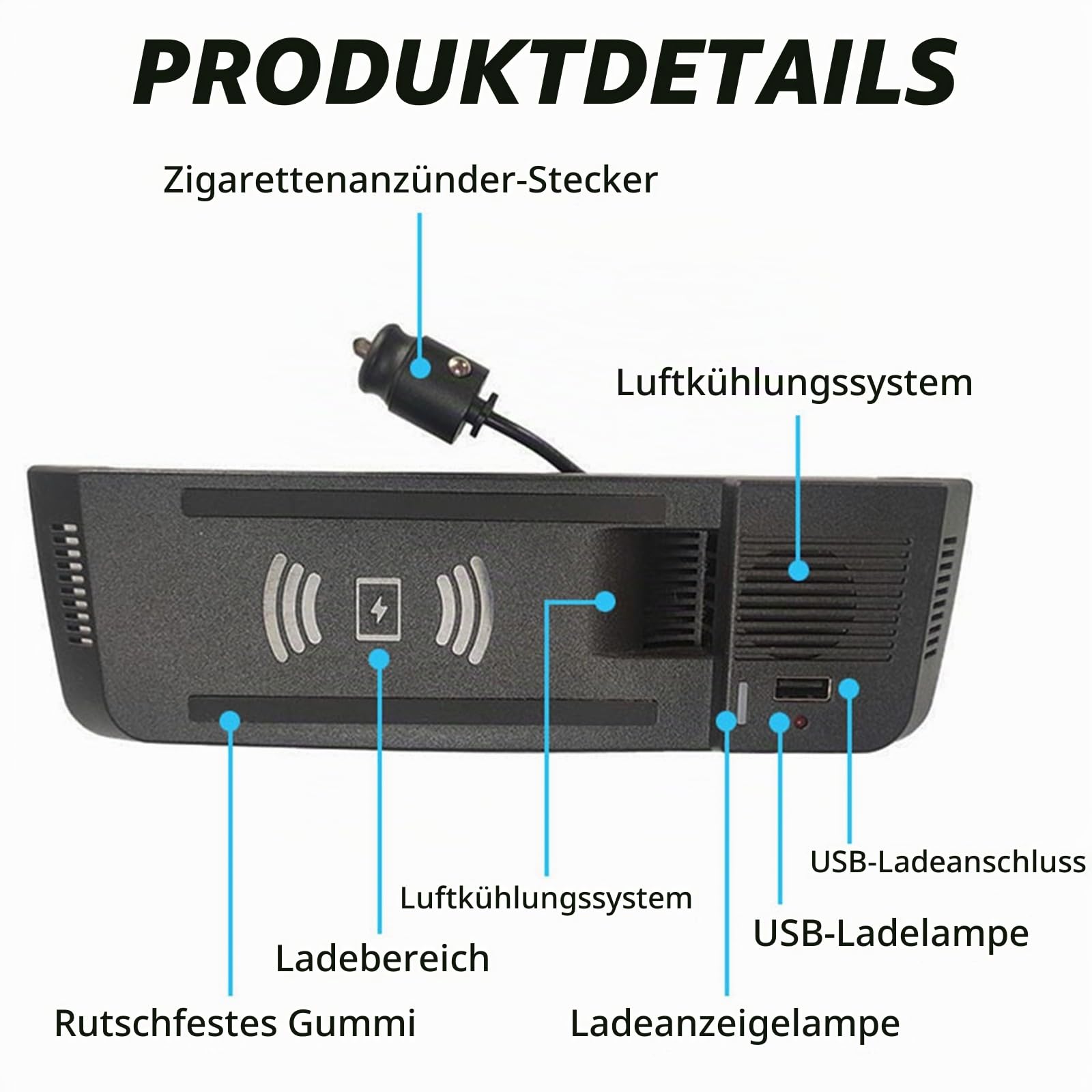 Kabelloses Auto Ladegerät für Audi A4 B8 Allroad Q5 SQ5 A5 S5 RS5 Zubehör | 15W Schnellladendes Handy-Ladegerät für Audi A4 2008-2016 Audi A5/S5 2008-2016 RS5 2012-2014 Audi Q5 2010-2018 SQ5 2014-201