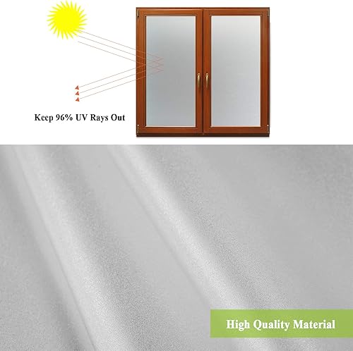 Miniatura 18 de Película de privacidad esmerilada blanca para ventana, sin pegamento, película de vidrio para puerta, tintado de vidrieras, adherencia estática