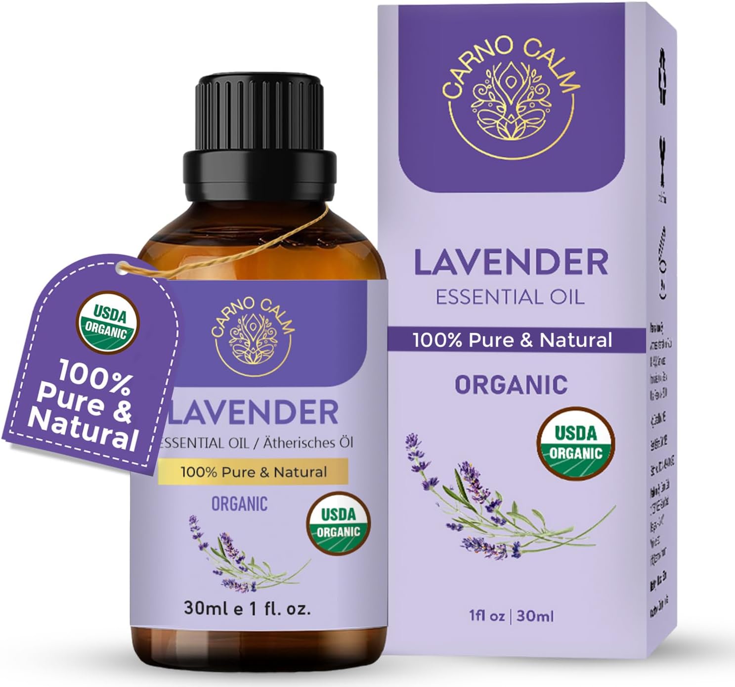 Lavender Essential Oil 30ml | 100% Pure & Natural Lavender Oil for Sleep, Skin, Hair, Aromatherapy, Diffuser, Bath & Massage | 1 fl oz