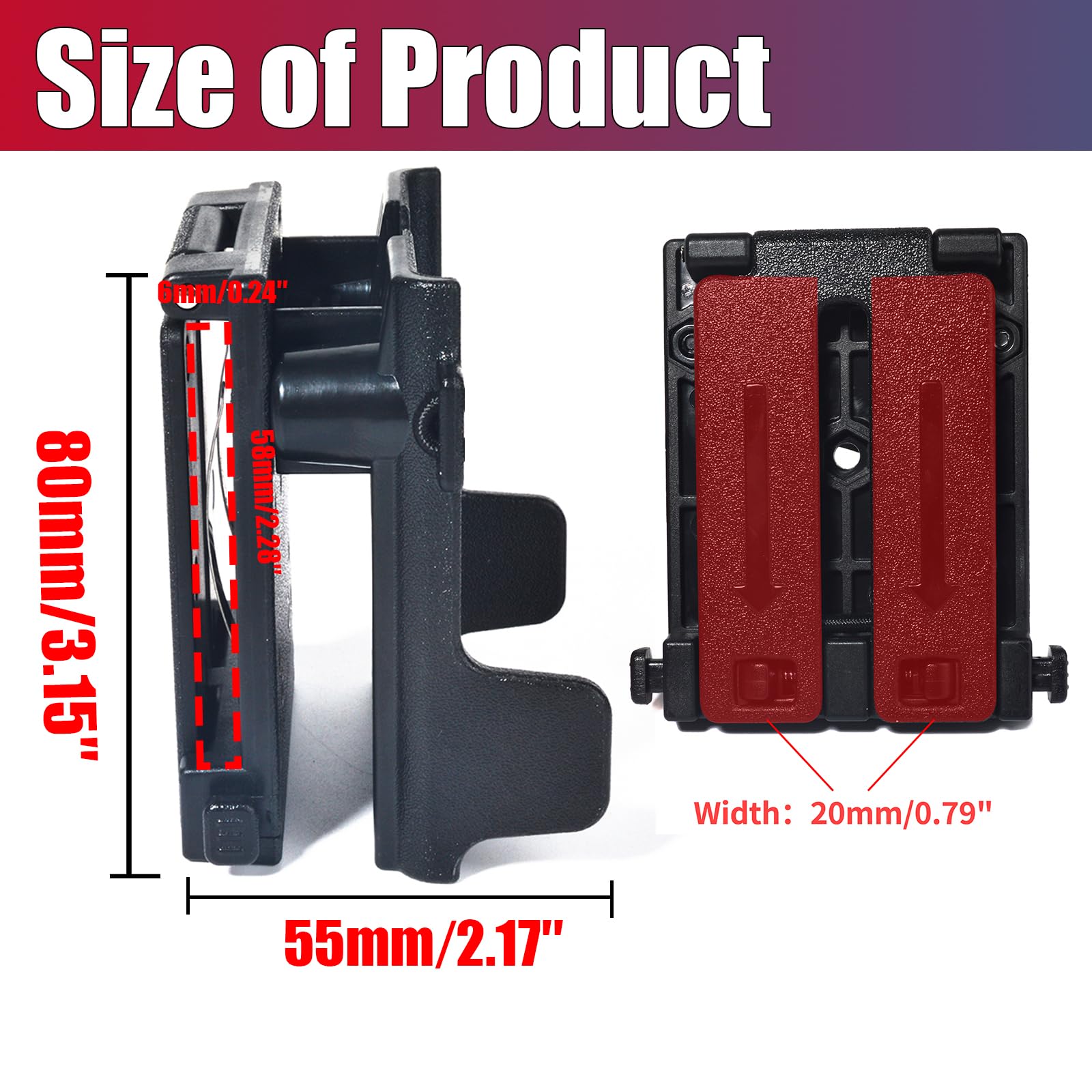 Clip universale da cintura fondina radio MOLLE supporto tattico per Baofeng Motorola Midland Kenwood Walkie-talkie